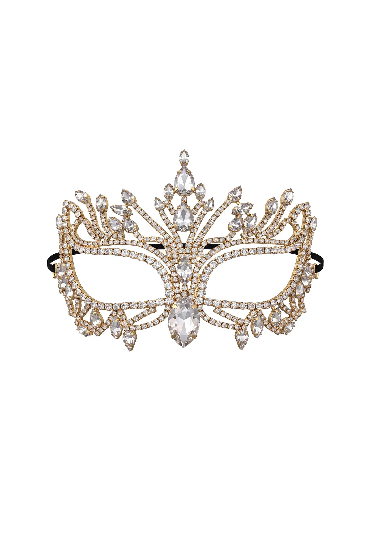 Gunnhild Luxurious Rhinestone Crown Style Masquerade Mask Dress - product view 1