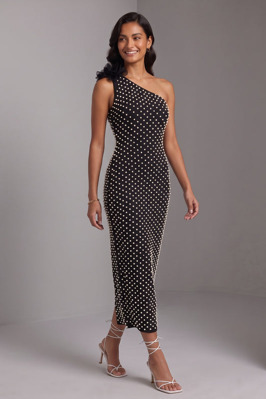 black stretch crepe sheath dress black stretch crepe dress - product view 2