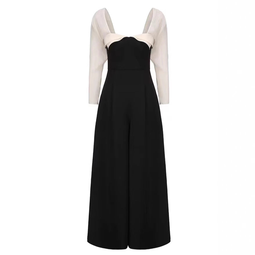 JENNY TULLE SLEEVE SQUARE NECK MAXI DRESS IN BLACK