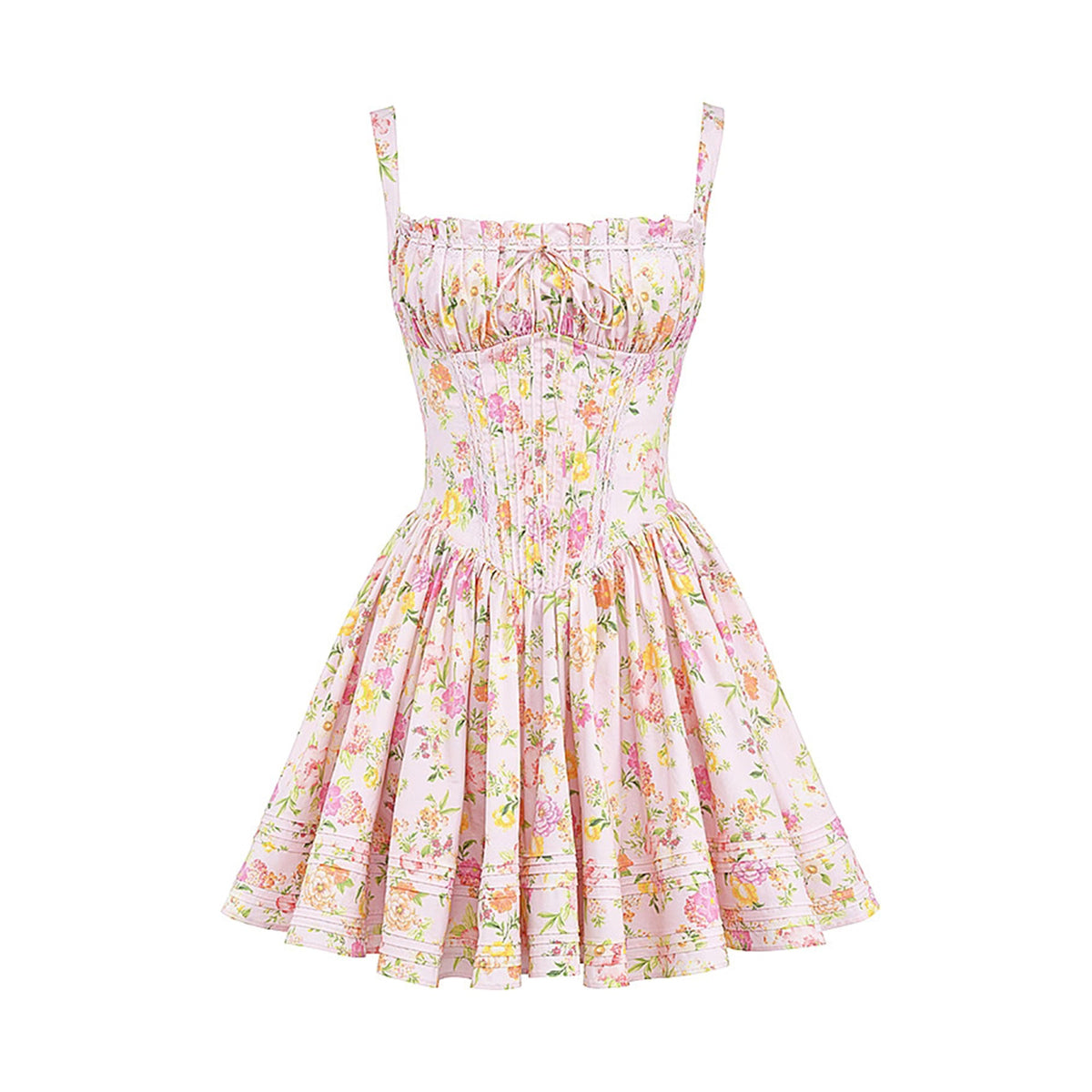 Kara floral-print cotton mini dress