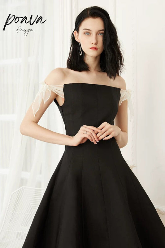 A line mini dress in black
