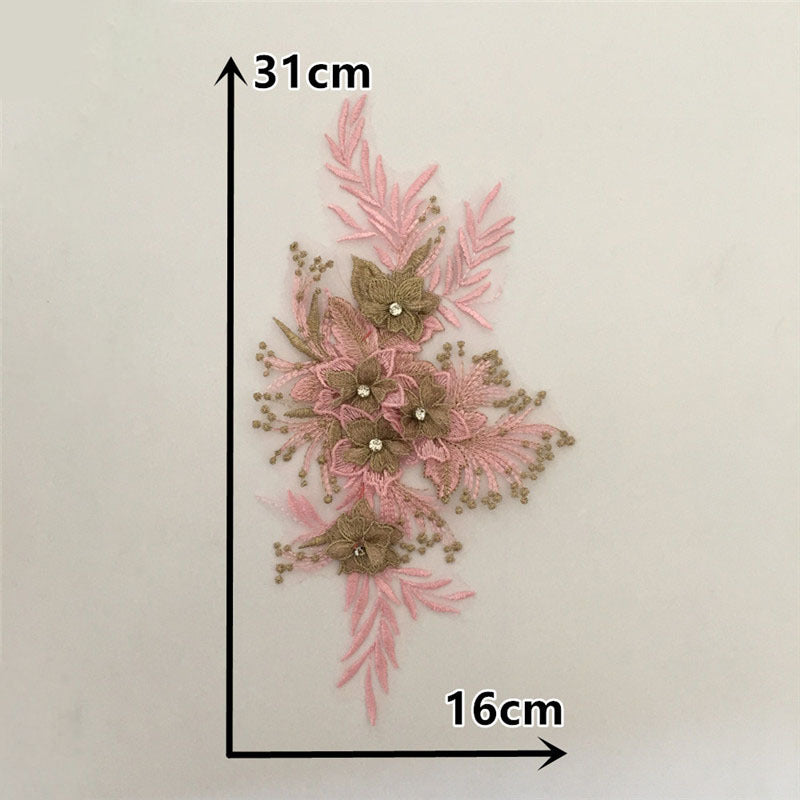 High quality rhinestones, flower embroidery, DIY lace, mesh, lace, collar, sewing, decoration, clothing, accessories