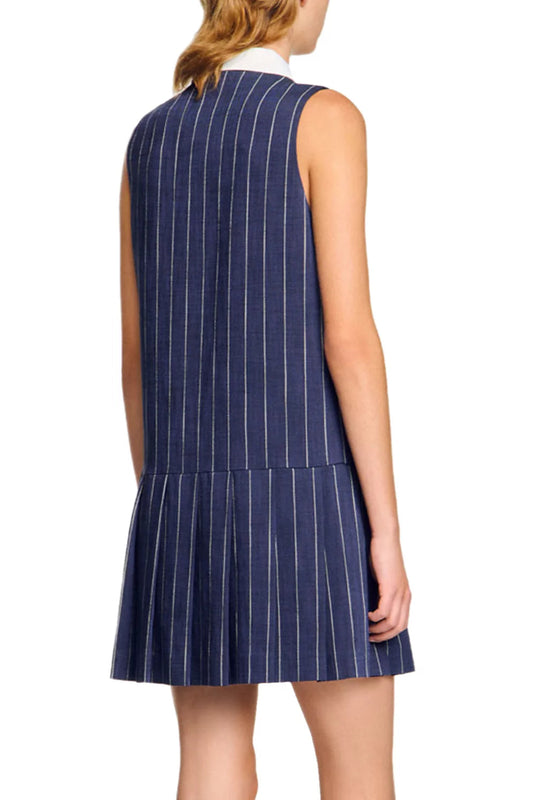 Striped mini Dress in navy blue