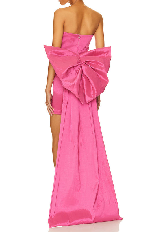 Pink bow mini dress