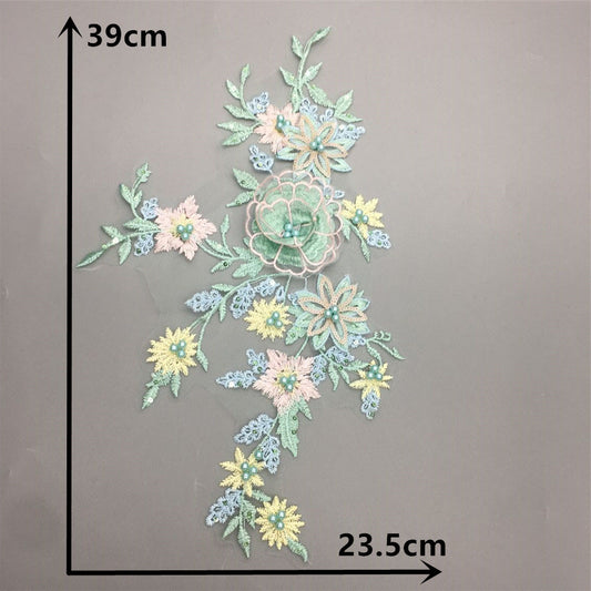 Clothing accessories: 3D floral faux pearl lace sequins, lace trim, collar embroidery decoration, DIY clothing accessories