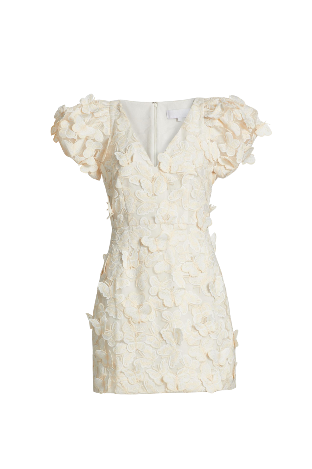 Butterfly Appliqué Mini dress in cream