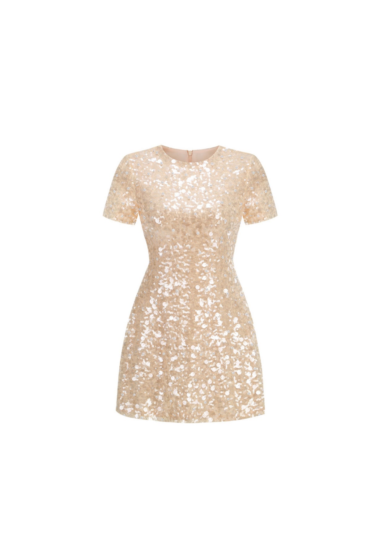 sequin embellished mini dress in gold