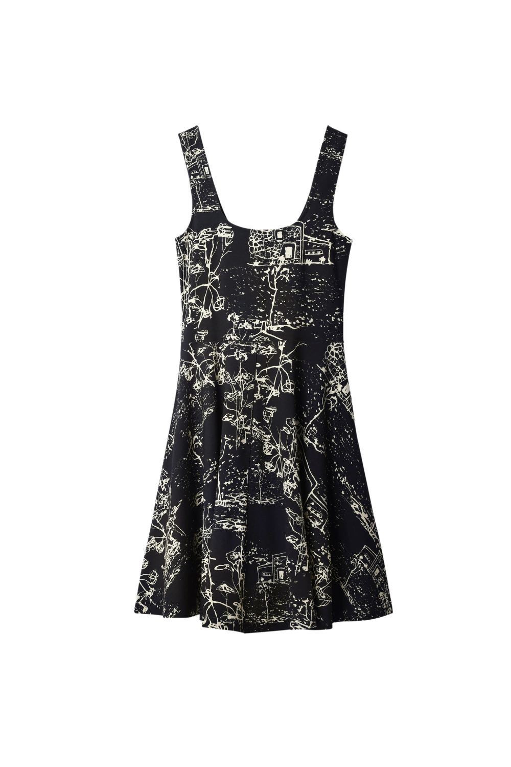 Strappy Skater mini Dress in black