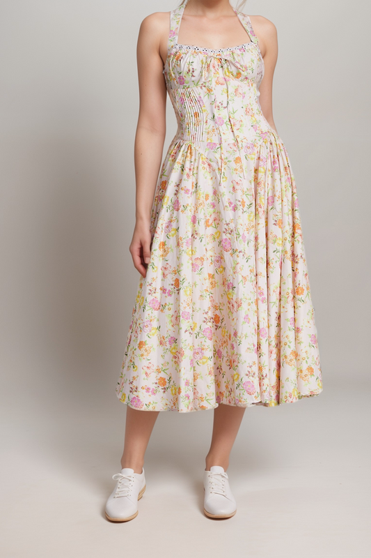 Odette floral-print halterneck midi dress