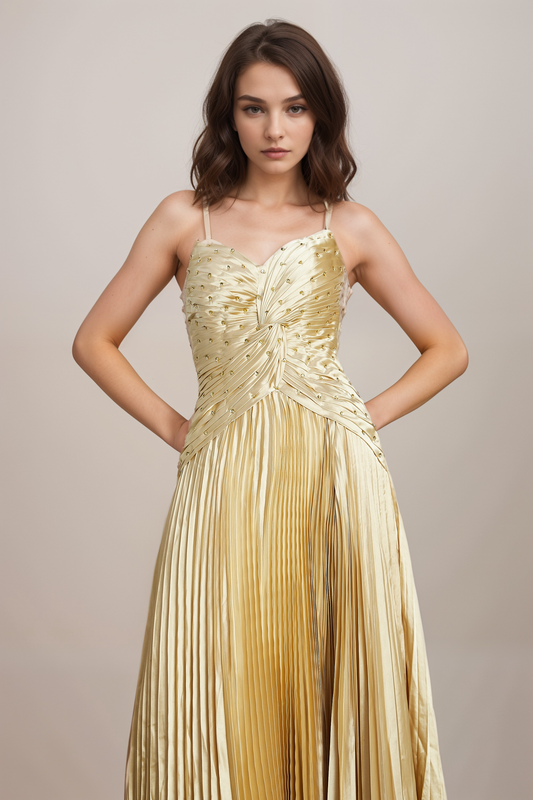 Eline pleated maxi dress