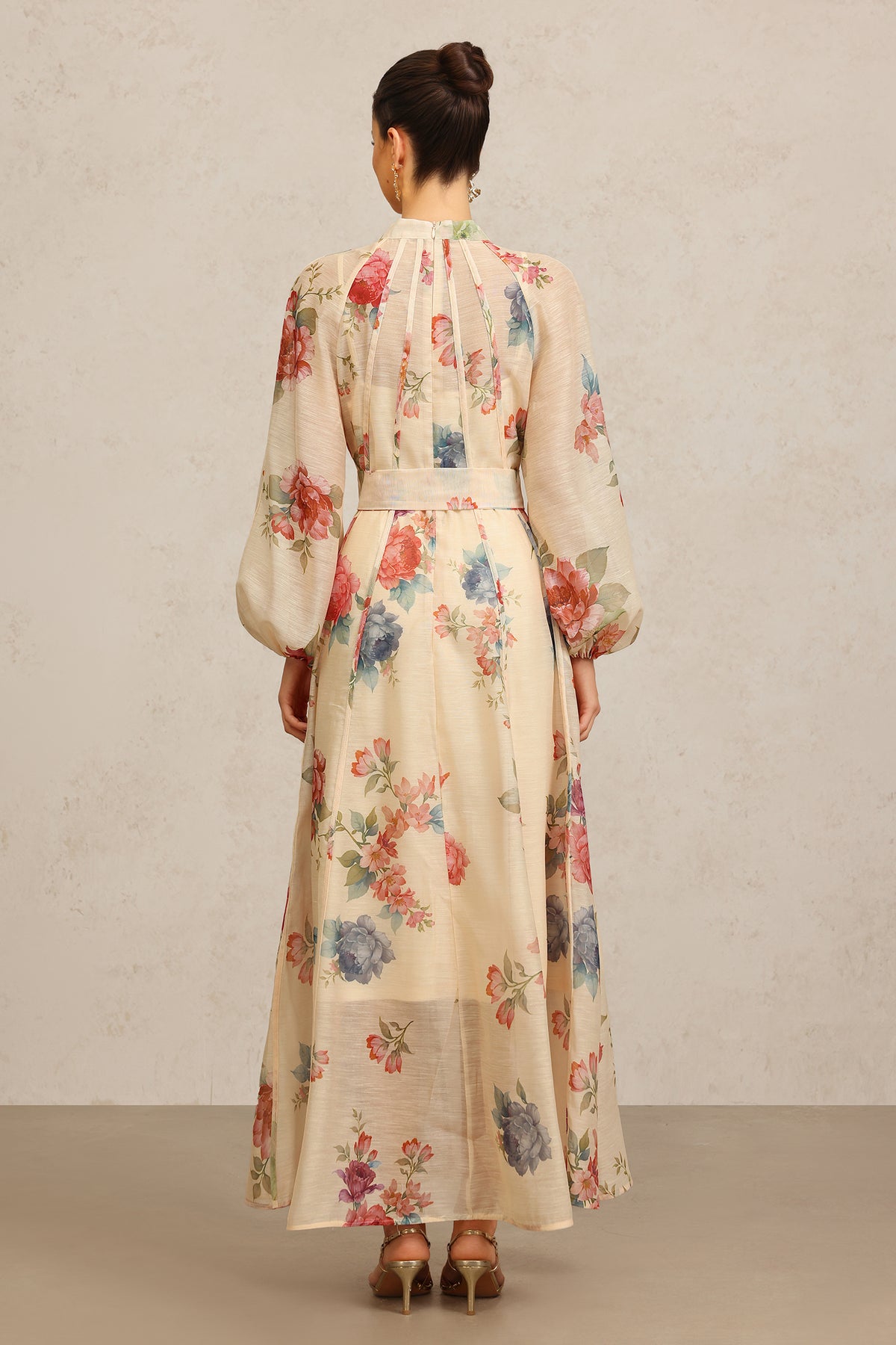 Neal Long Sleeves Floral Printed Maxi Dress