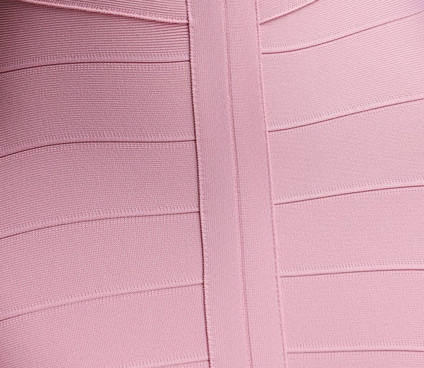 Blush Wide Strap V-Neck Bandage Mini Bodycon Dress