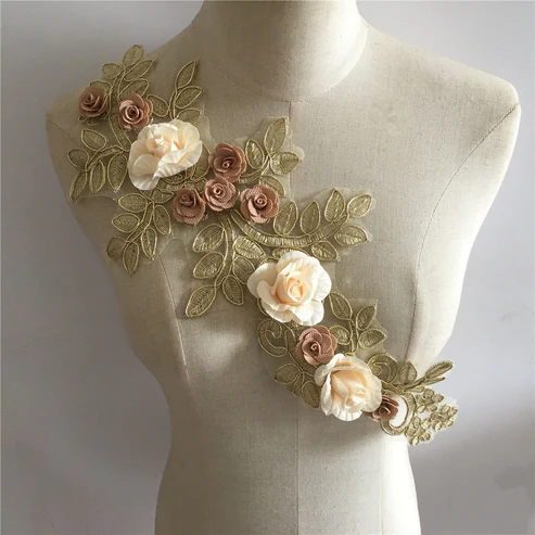 Calwa Scarf Strapless Flower Embroidered Flare Mini Dress