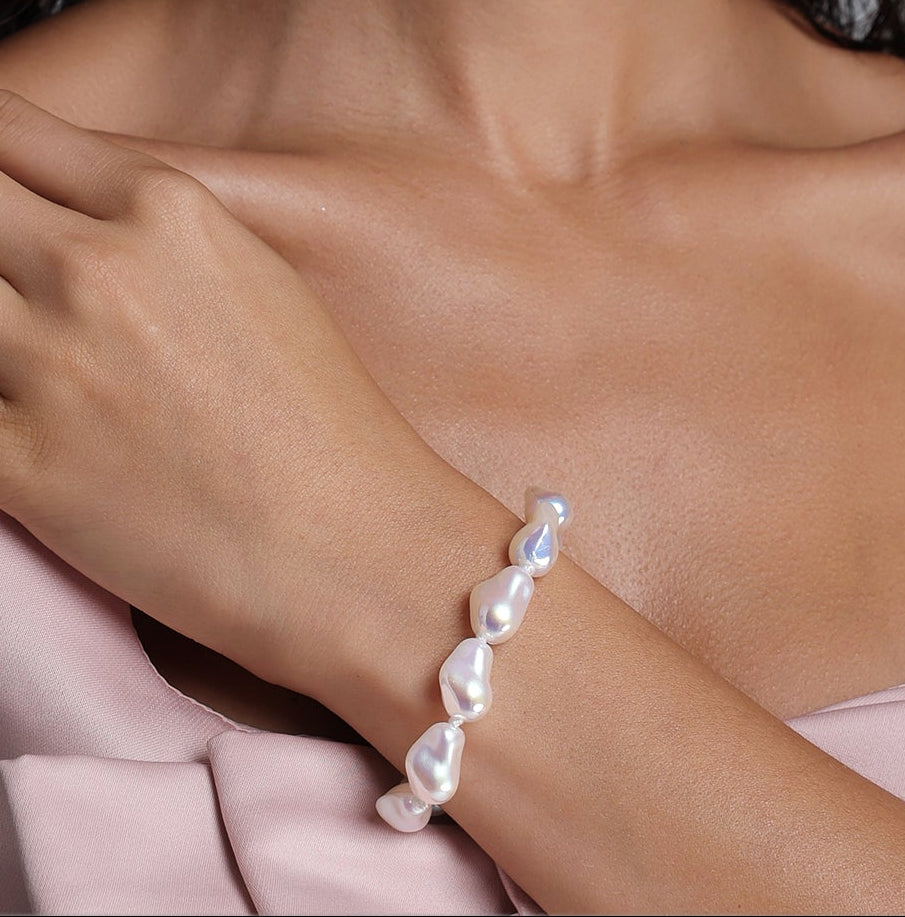 Baroque Irregular Pearl Beaded Bracelet