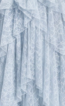Light Blue Floral Lace Tiered A-Line Gown