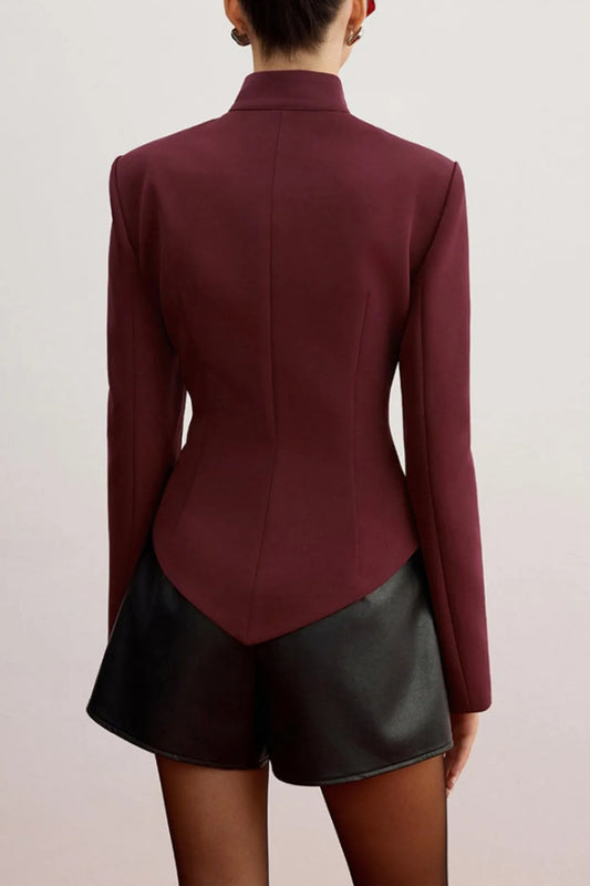 STAND COLLAR CUTOUT BLAZER