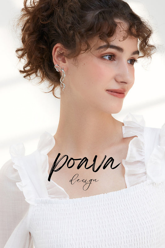 Silver bow earrings
