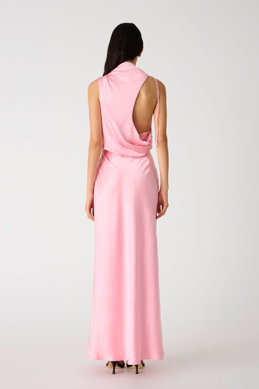 SANTANA GLOSS SATIN MAXI DRESS