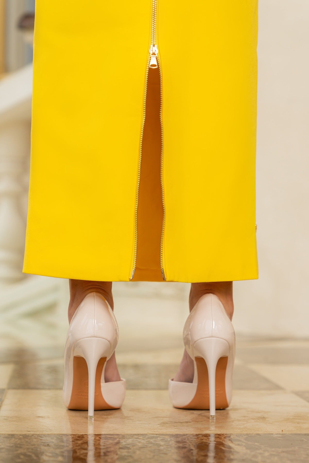 Sierra Darien Light Beige Asymmetric Stiletto Pumps