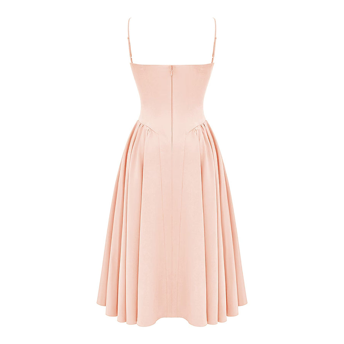 Soleil pink pleated corset midi dress