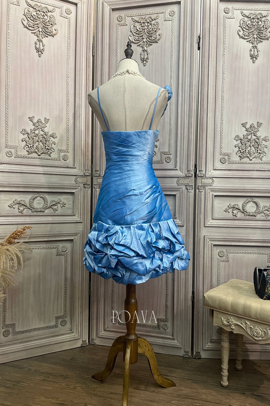 Floral Mini Dress In Blue