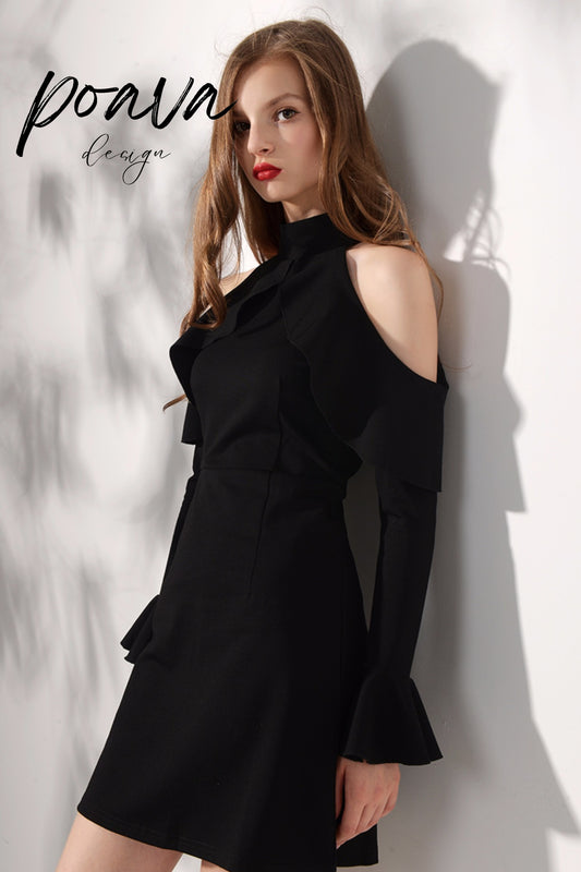 Hepburn mini dress in black