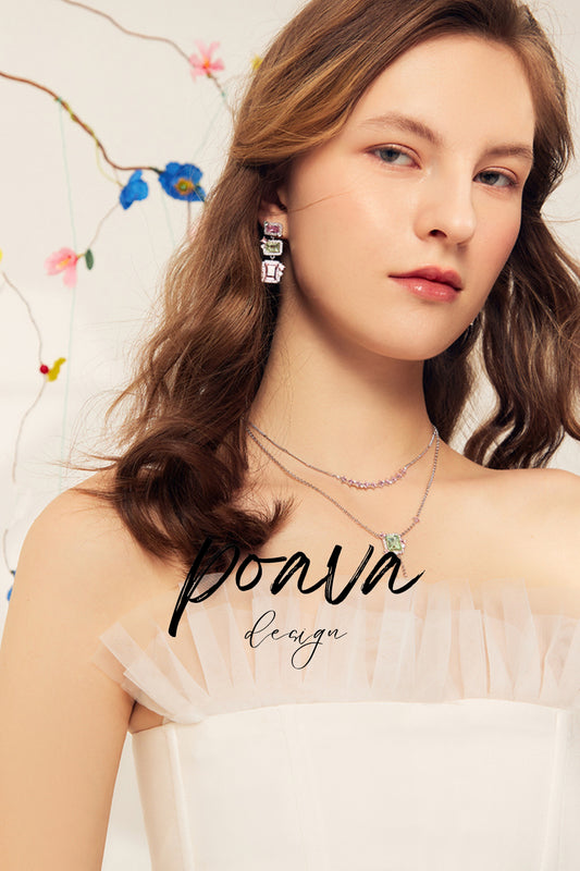 Pink crystal Embellished earrings