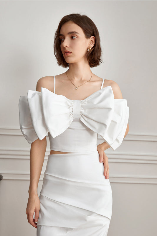 Bandage Midi Dress in White