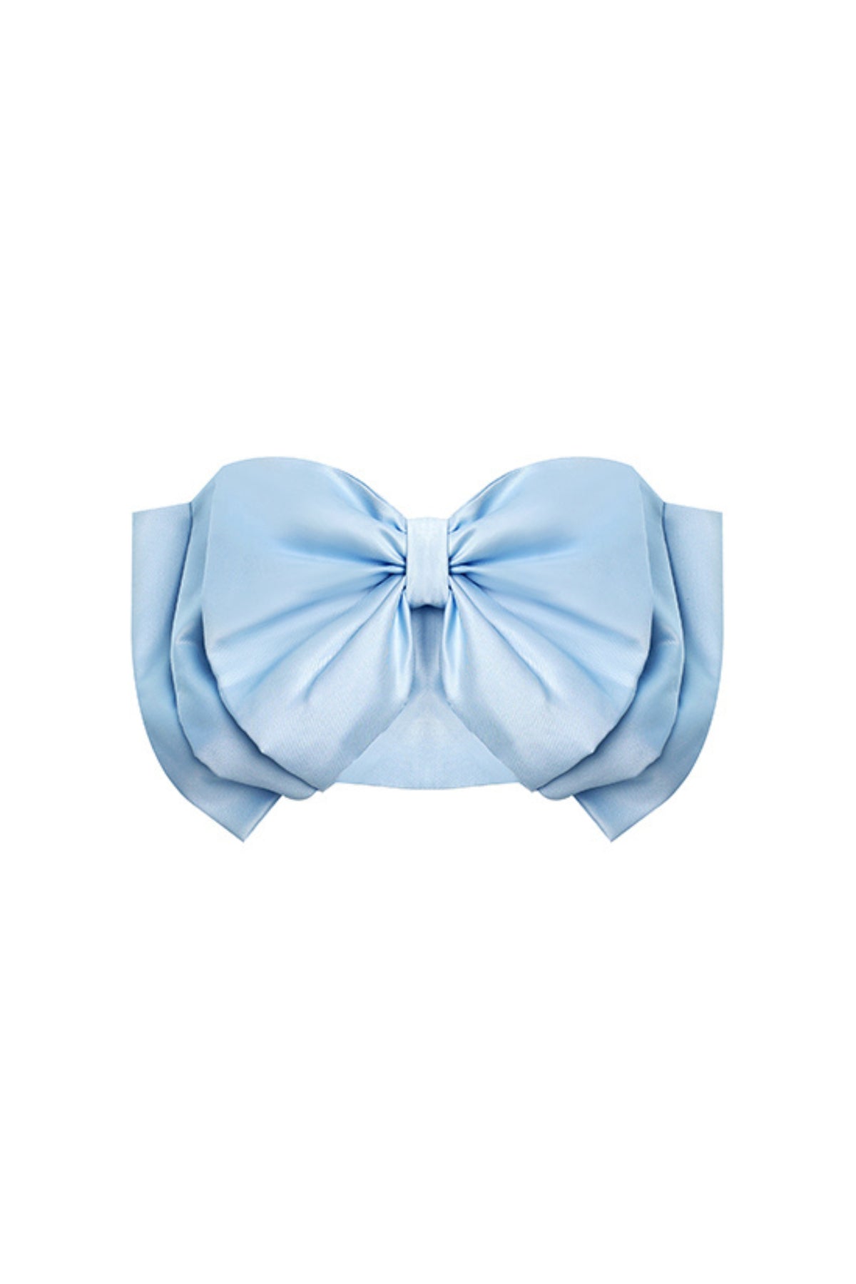 Bow strapless top in blue
