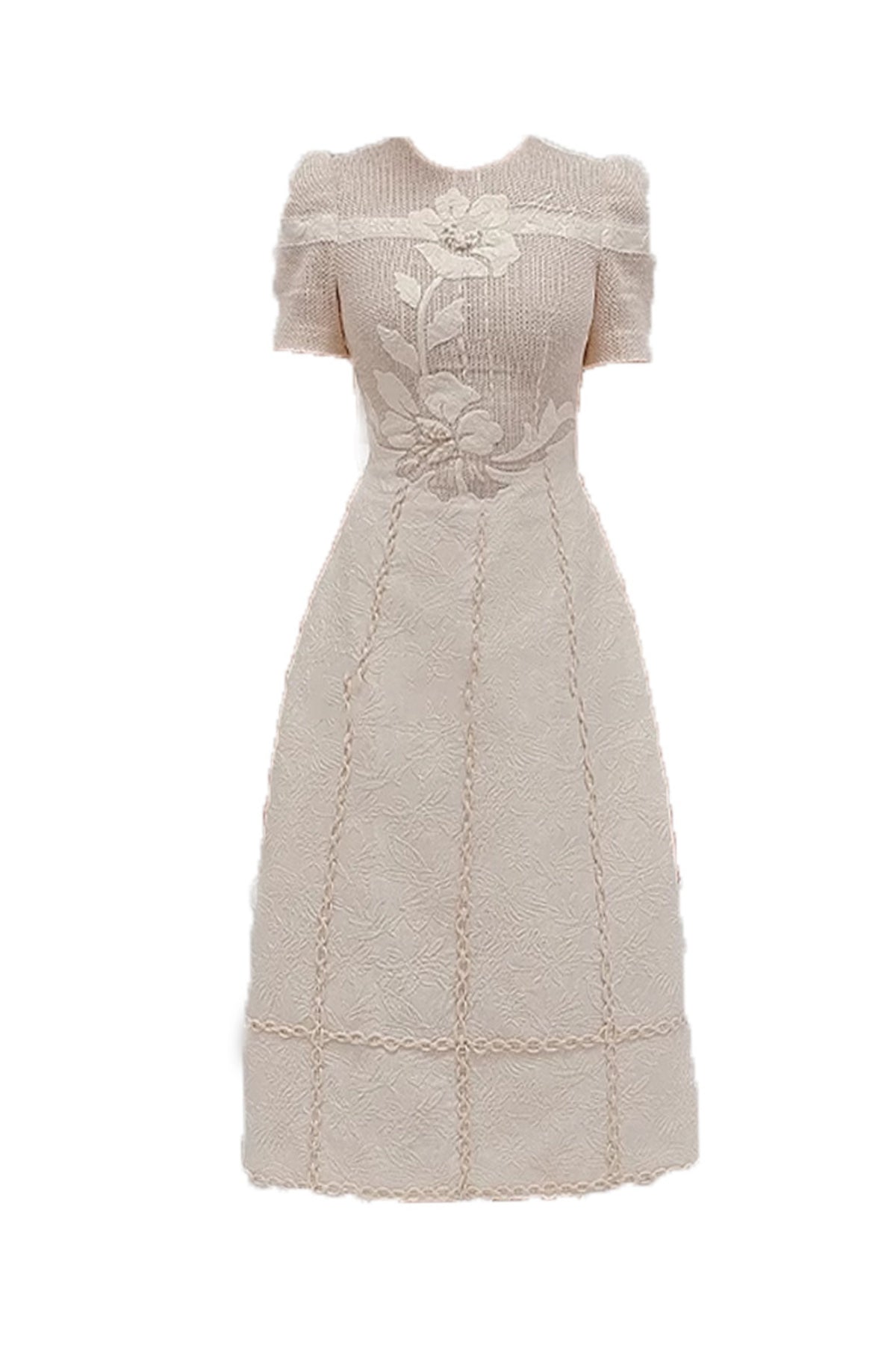 Floral Midi Dress In White