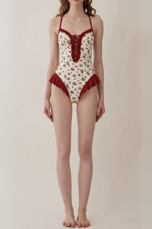 Dandy Strawberries Printed One-Piece Swimsuit