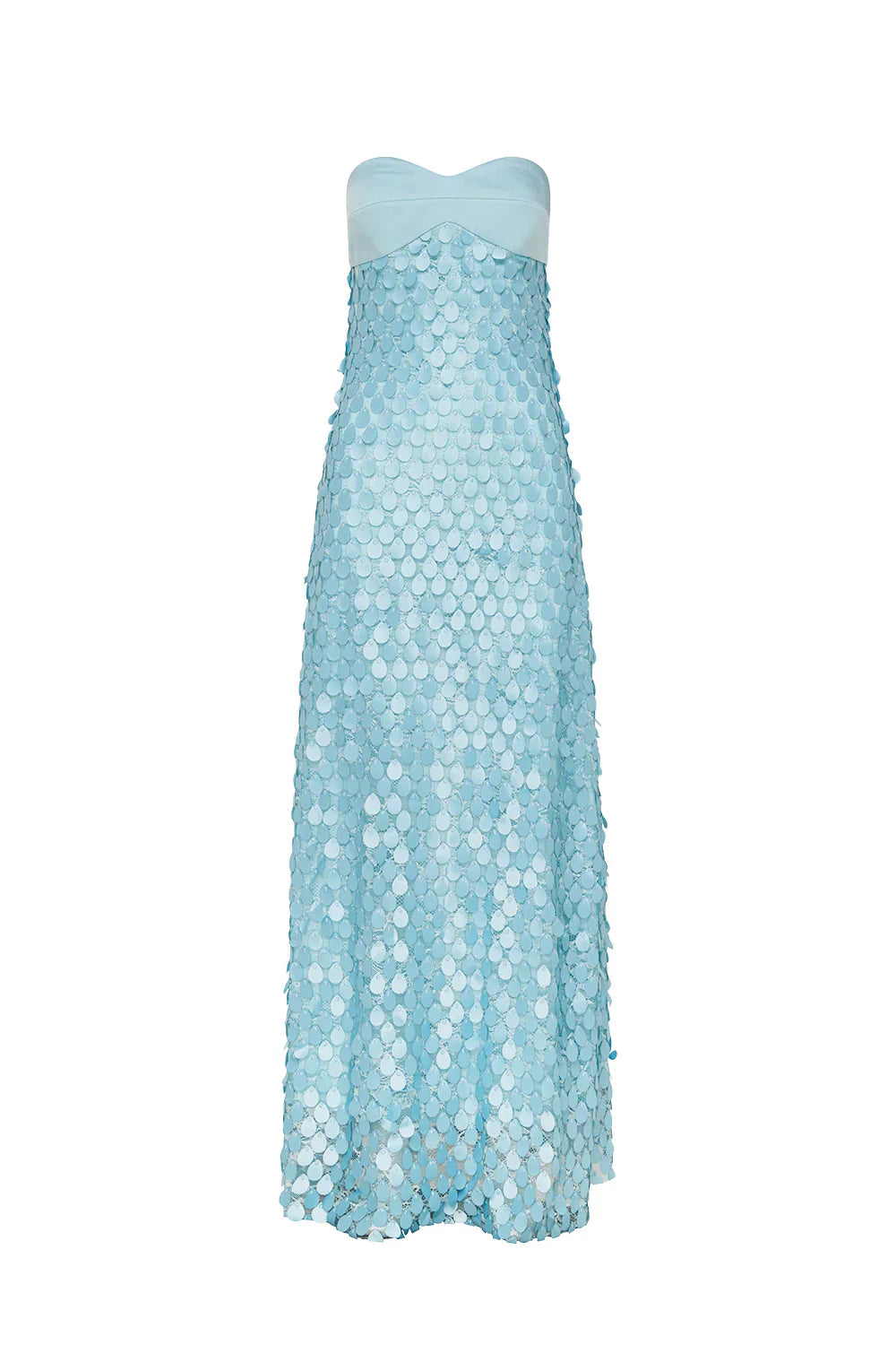 iris Lace sequin backless maxi dress in blue