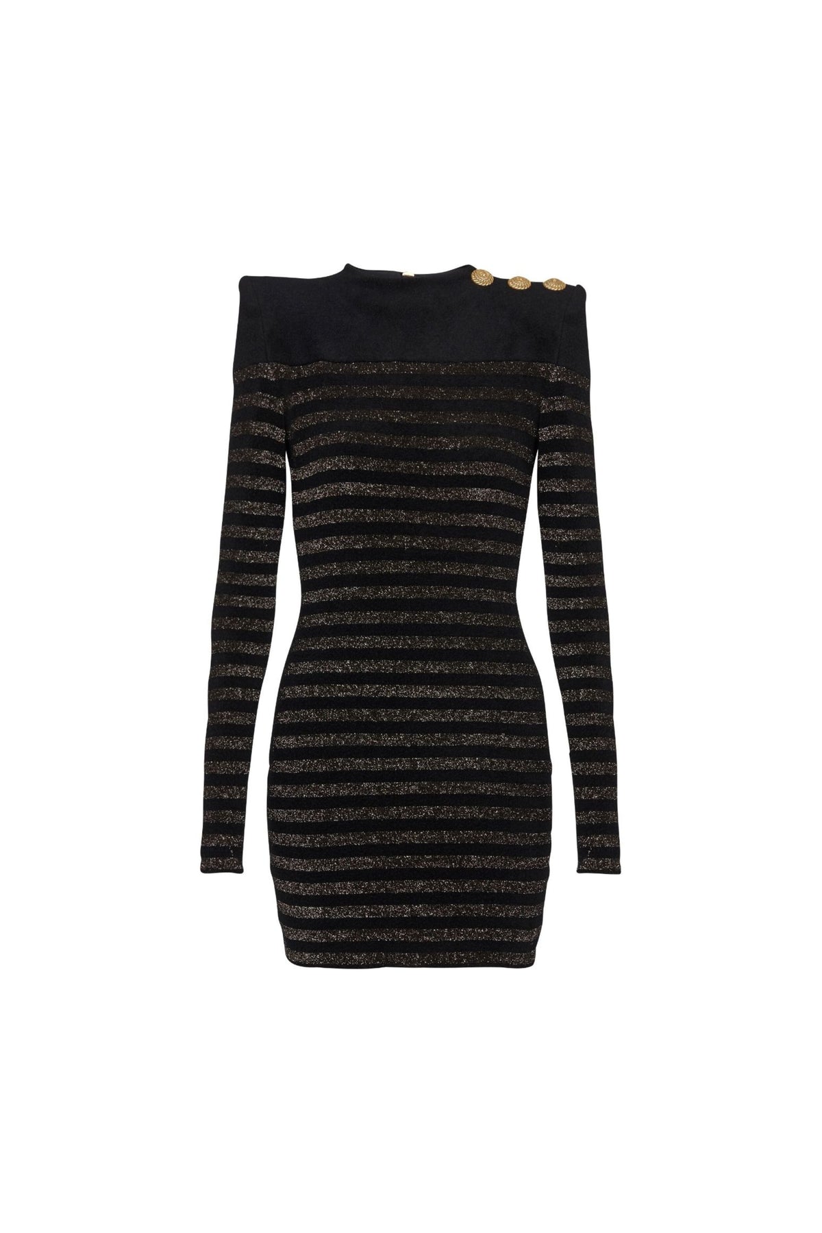 CARLIN JERSEY STRIPE LONG SLEEVE MINI DRESS IN BLACK