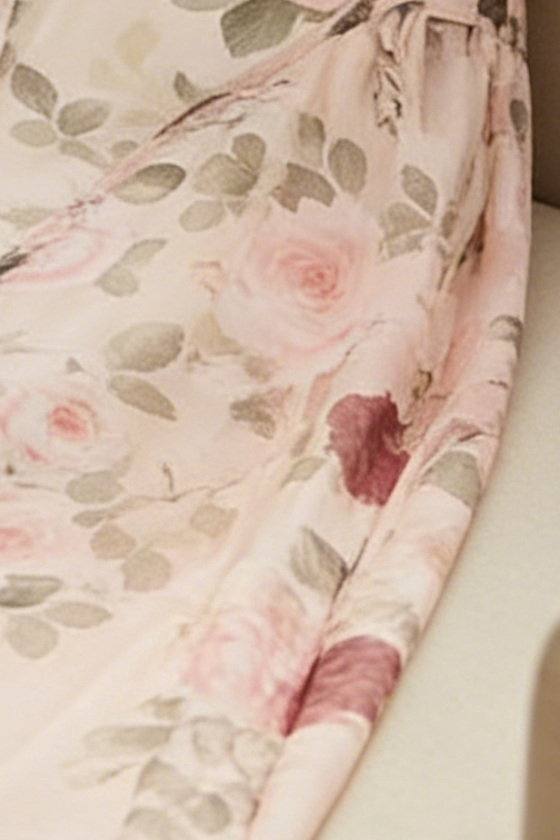 Sleeveless Rose Print Mesh Maxi Dress