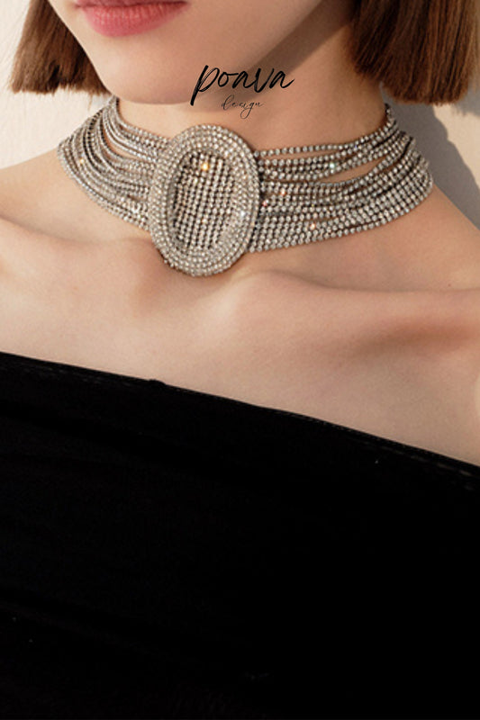 Diamond-embellished layered necklace