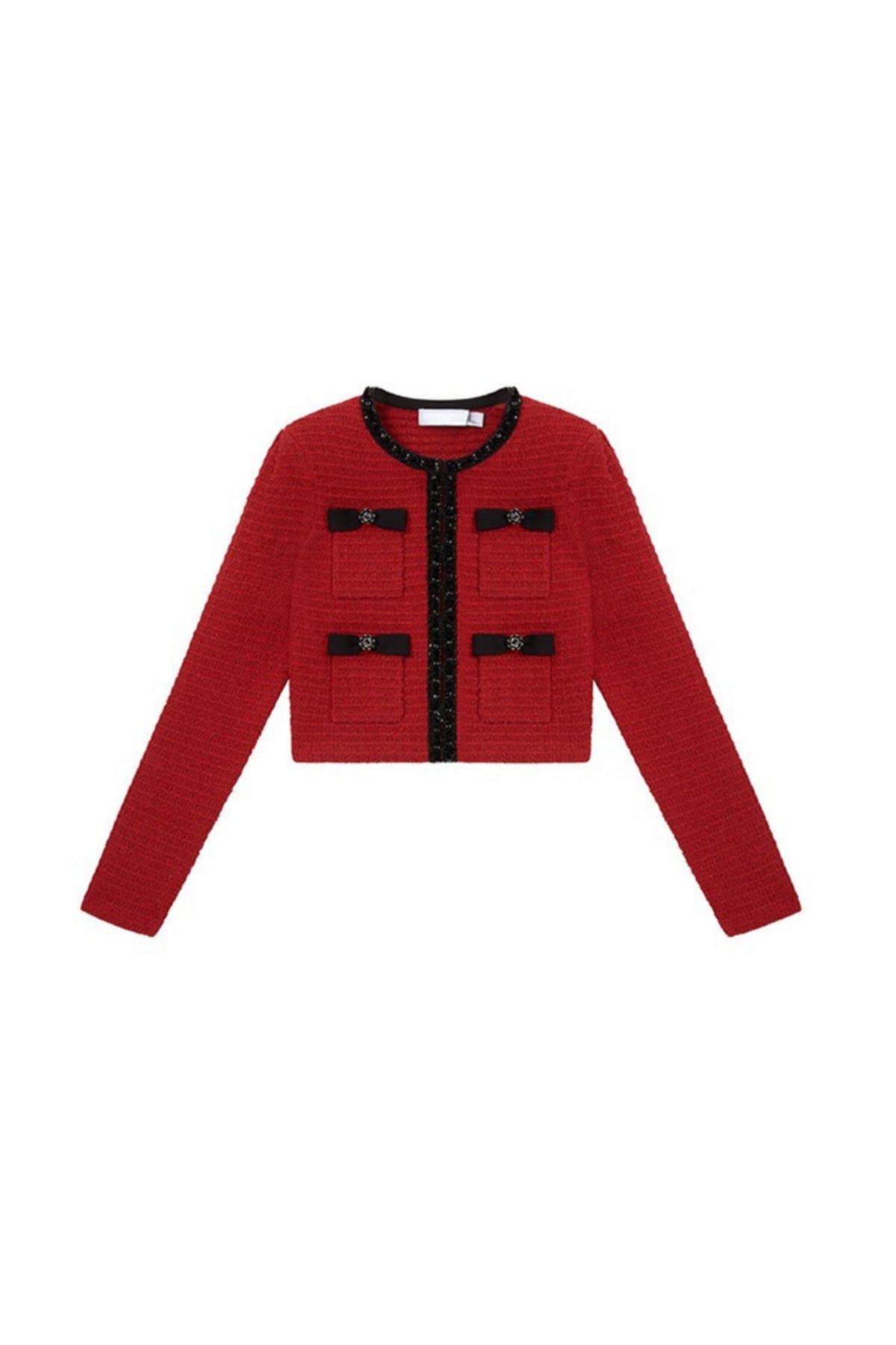 RED KNIT CARDIGAN