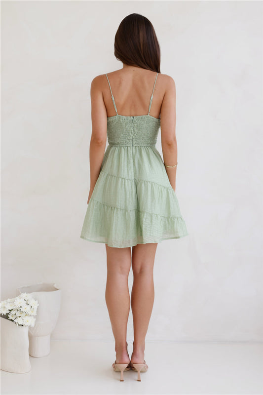 Strappy Mini Dress in green