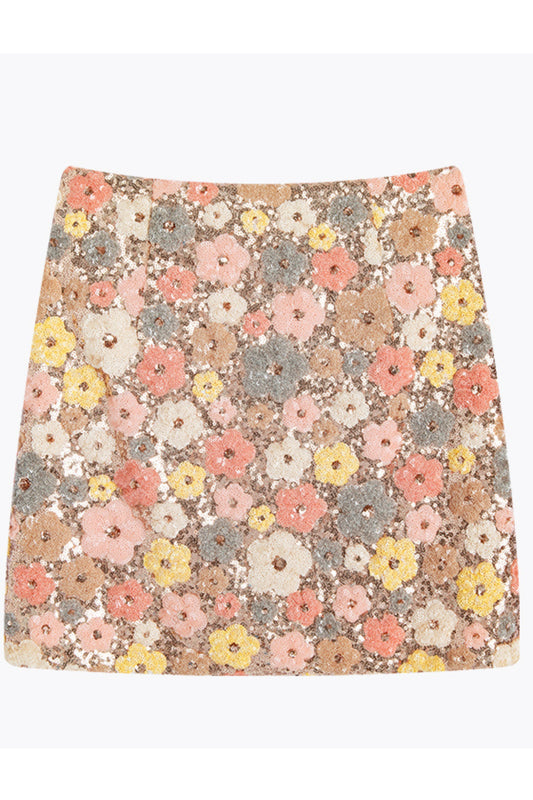 Tweed Floral Midi Dress