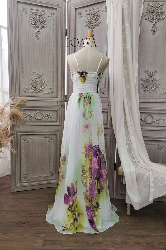 Chiffon Floral Printed Maxi Dress
