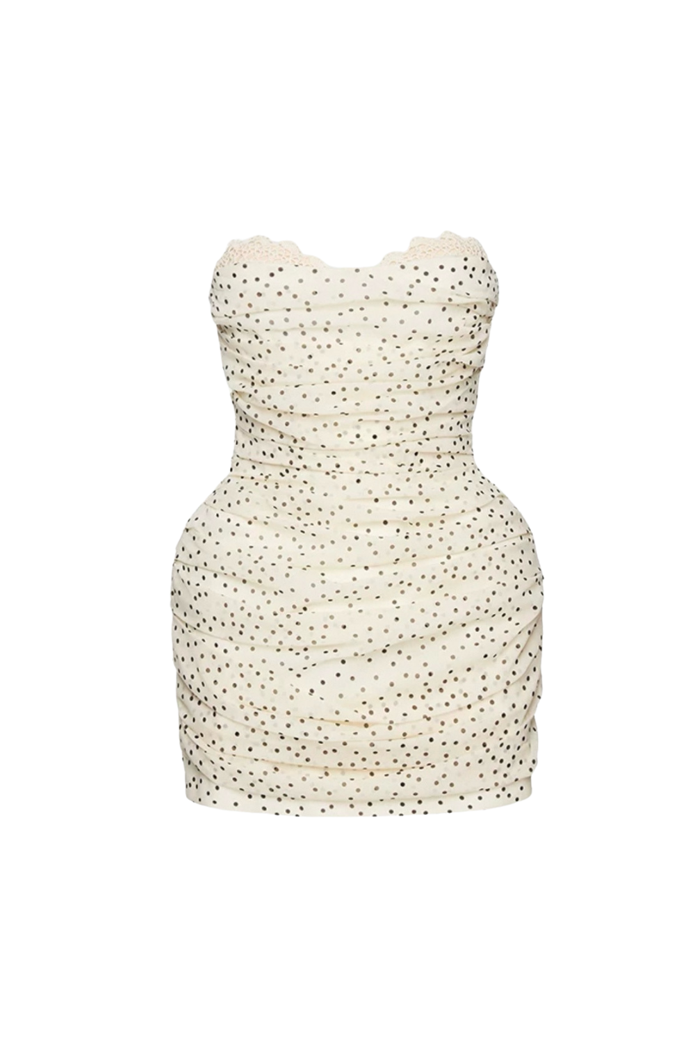 georgia polka dot tube top mini dress in apricot