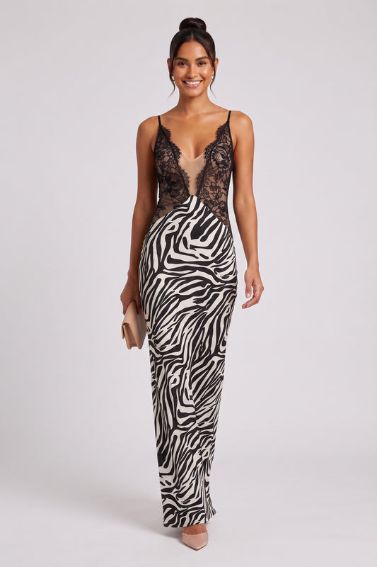 black fluid satin-like woven column maxi dress black, white fluid satin-like woven maxi dress - product view 1
