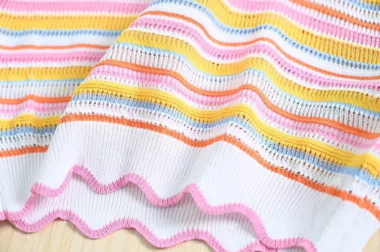 Rainbow Striped Knit Tank Top