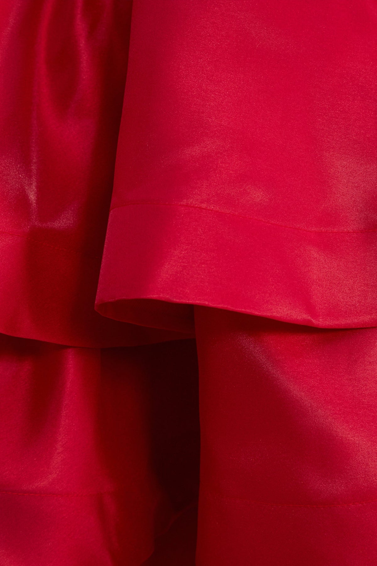 jessica Red V-neck Tiered Ruffle Mini Dress