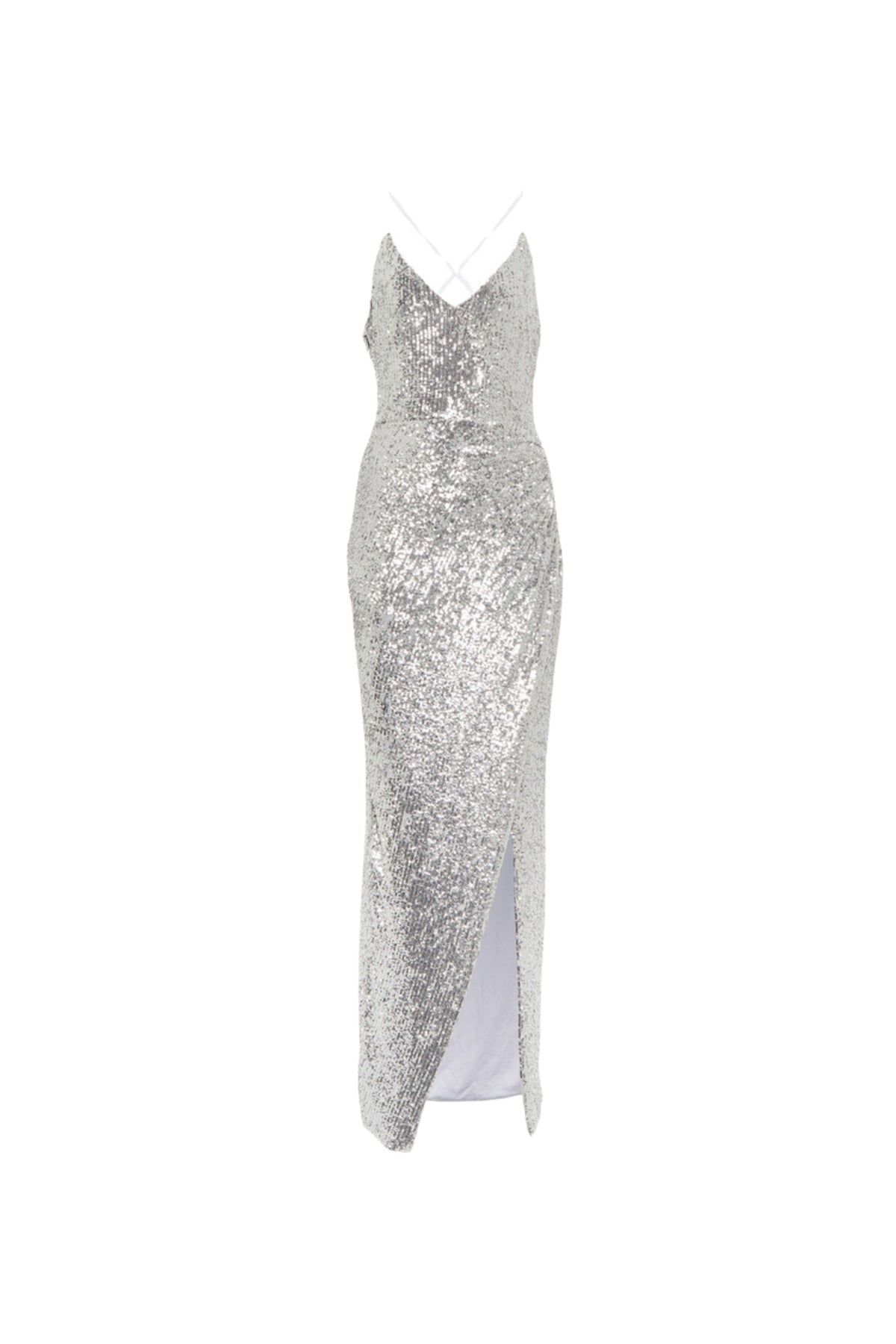 TAMMY SEQUINED MAXI DRESS IN SLIVER