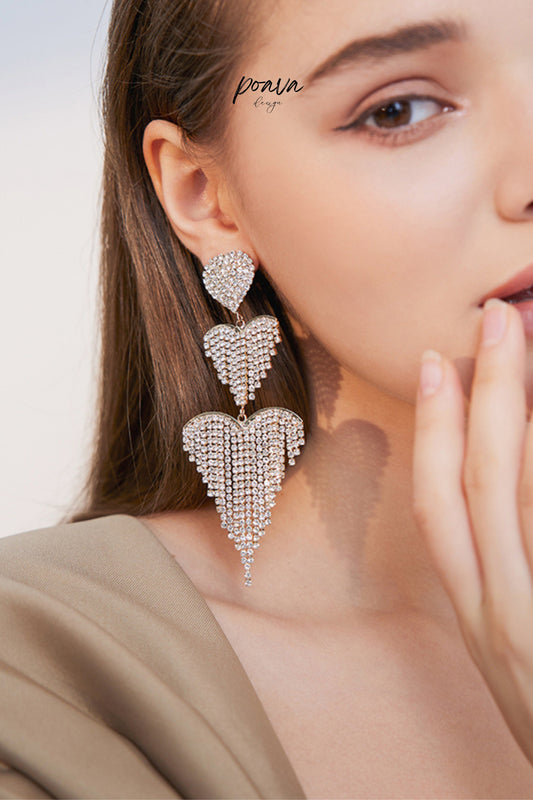 Crystal Embellished Drop Earrings
