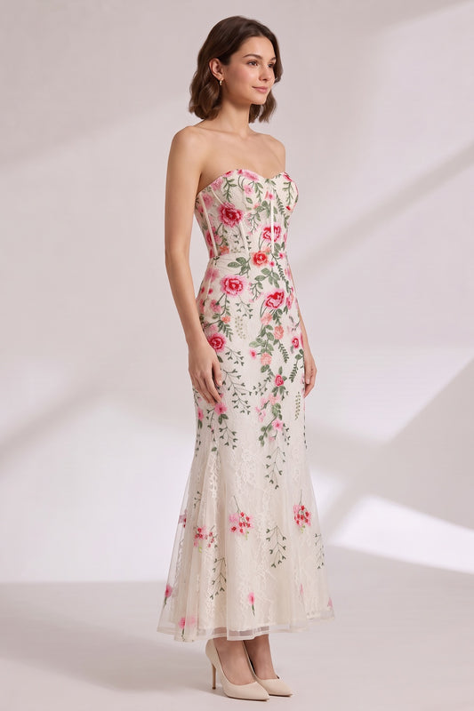 cream lace mermaid dress cream lace dress - product view 3