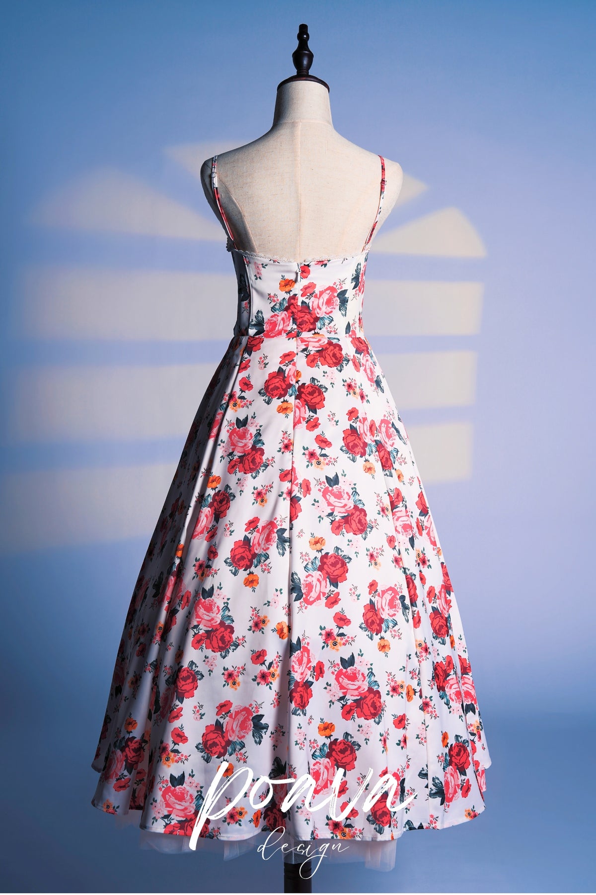 VINTAGE FLORAL PRINT COTTON BUSTIER TULLE DRESSES