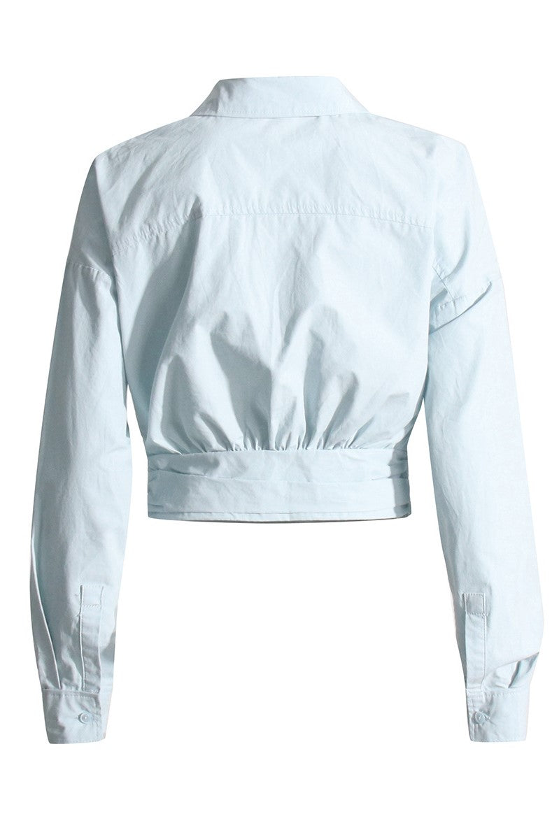 Amira Asymmetric Shirt - Blue