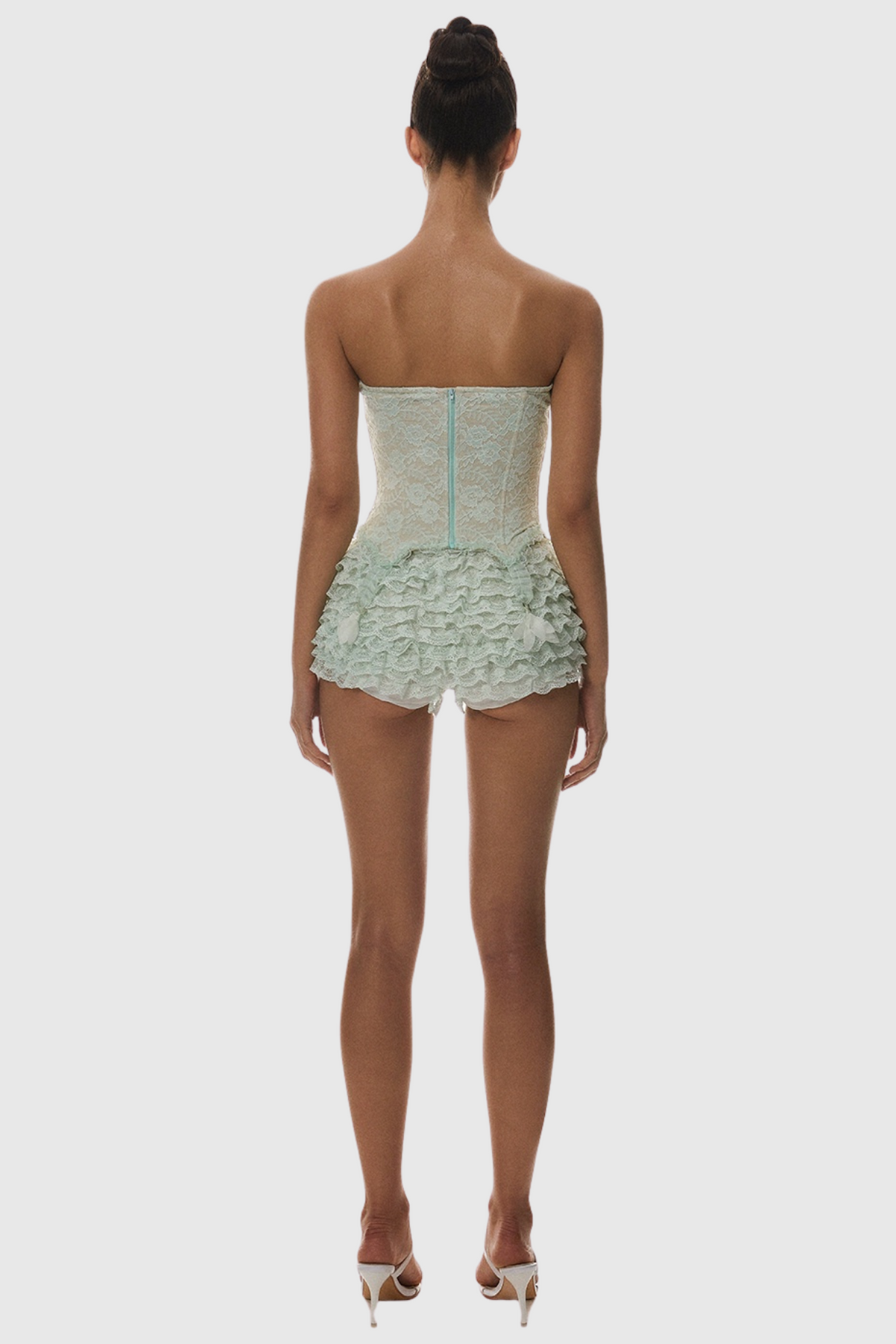 Atici Lace Strapless Corset - Green