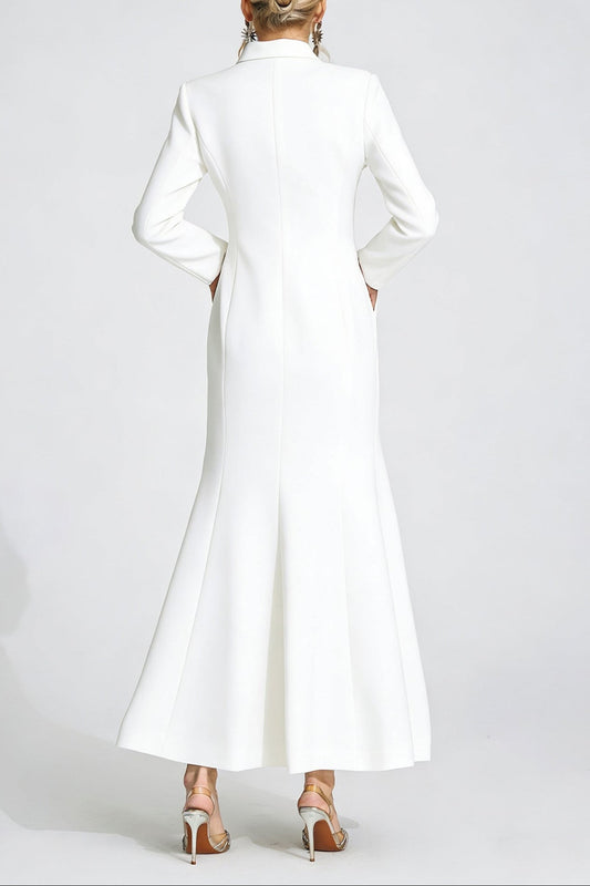 simona white Diamond embellished Maxi Dress
